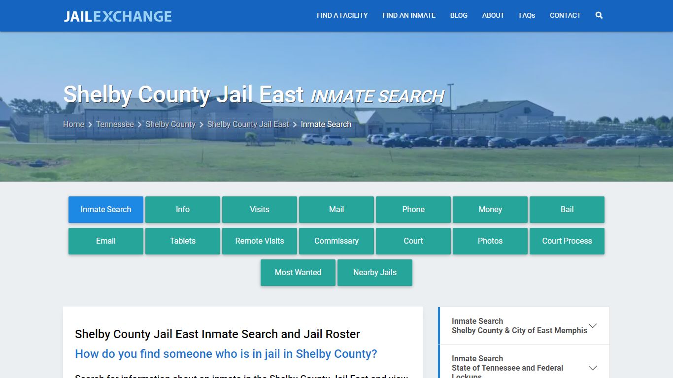Shelby County Jail East Inmate Search - Jail Exchange